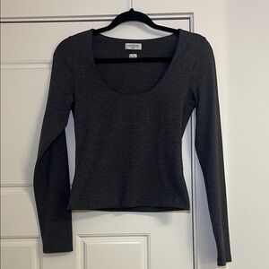 Aritzia Dark Gray Long Sleeve Top
